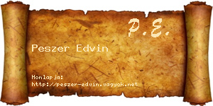 Peszer Edvin névjegykártya
